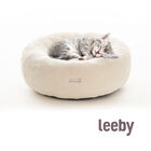 Leeby Cama Redonda Amovível Branca com Ovelhas para gatinhos , , large image number null
